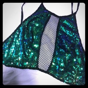 Sequin crop top